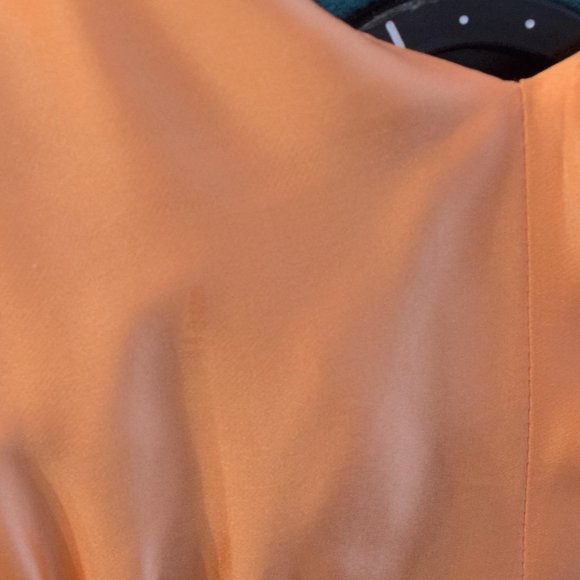 Fall Colours Silk Orange to Red Ombre Dress V-Neck - Picture 2 of 8